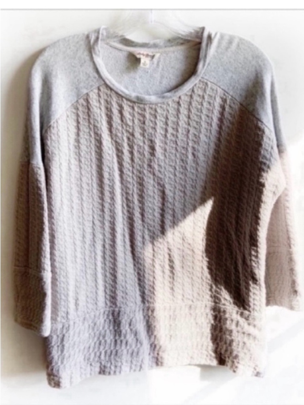 Lucky Brand sweater gray cable knit relaxed fit - Picture 1 of 8